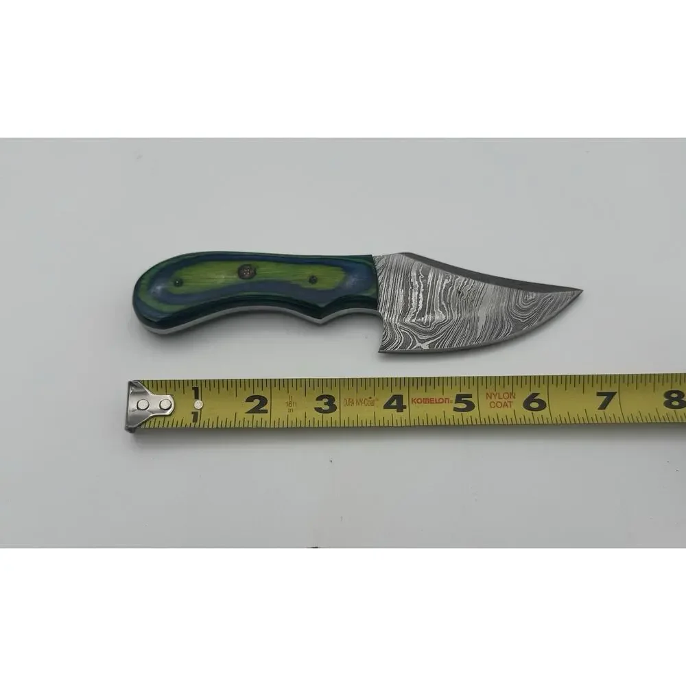 Handmade Damascus Steel Fixed Blade Knife w/ Leather Sheath – Pakistan Made NEW